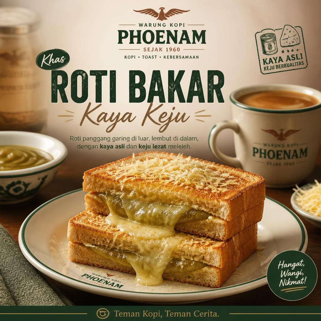 Roti Bakar Kaya Keju Warkop Phoenam